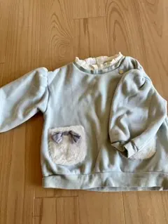 après les cours 水色 裏起毛　トレーナー 90