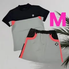 【新品】V12 レディース　半袖モックネック＆スカート　セットアップ　グレー　M