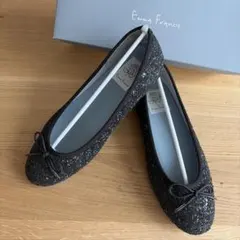 Emma Ferrers ブラック フラットシューズ　22.5センチ　結婚式