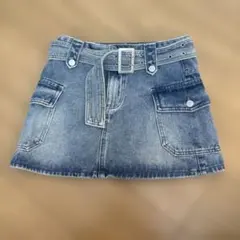 ベルト付きミニスカート　Y2Kスタイル