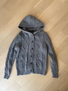 Brandy Melville ウール混 ケーブルニット フーデッドカーディガンのサムネイル