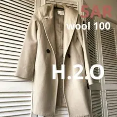 H.2.O フード付きウールコート　キャメル