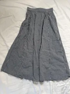 ギンガムチェック ロングスカート アース