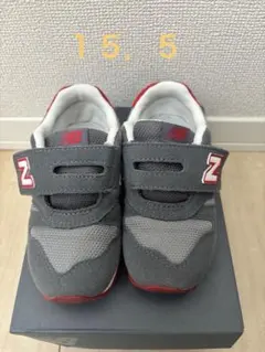 New Balance 373 15.5cm グレー/レッド ニューバランス