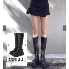 グレイル レザー厚底ロングブーツ［zr1138］