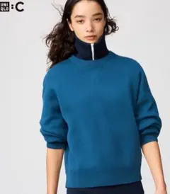 新品タグ付きUNIQLOスムースコットンクルーネックセーターLサイズ