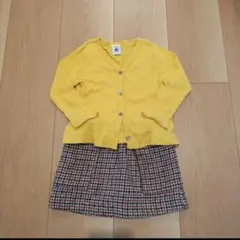 プティマイン　スカート＆プチバトー　カーディガン