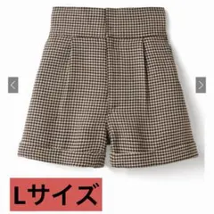GRL グレイル 千鳥柄ハイウエストショートパンツ ［tu230］Lサイズ