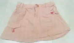 ファミリア　ピンク ストライプ スカート クマ刺繍　90cm位
