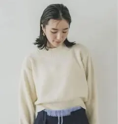 ［最終値下］パブリックトウキョウ　ジゼルモックネック　ニット　アイボリーのサムネイル