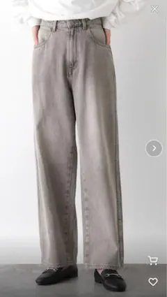 グローバルワーク GOODデニムバギーパンツ ライトグレー　L