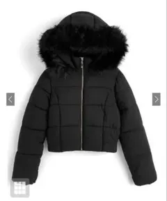 GRL ask143 2Wayフード付きファーダウンジャケット　ブラック