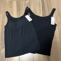 新品タグ付⭐︎ユニクロUNIQLOエアリズムブラタンクトップ&コットン２枚組L