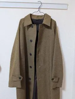 GU ジーユー バルマカーンコート チェック メンズS