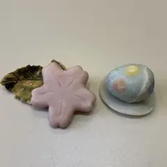 子供の作品　和菓子　図工　桜　葉っぱ