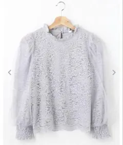 【毎日発送】イング INGNI レース ハイネックトップス スモークブルー M