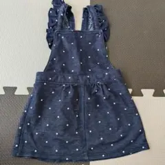 サロペットスカート　デニム風　ワンピース　水玉　ドット　carter's　70のサムネイル