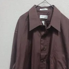 【Van Heusen】90s 00s ブラウン ワイシャツ XLサイズ