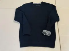 ダークグリーンリブ編みセーター