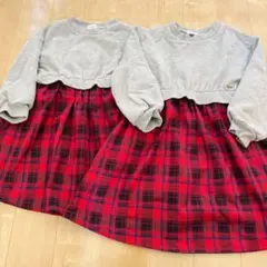 Seraph キッズ ワンピース 赤チェック 100 110