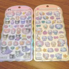 【正規品】コットンパフィーシール　サンリオ　キティ＆マイメロ＆クロミ