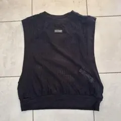 メッシュデザイン ブラック 半袖トップス XS