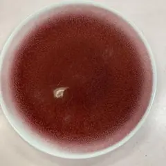 赤色と白色のグラデーション皿