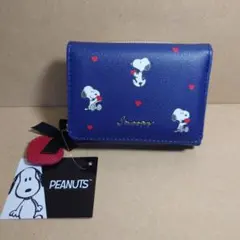 スヌーピー　三つ折り財布　ネイビーのサムネイル