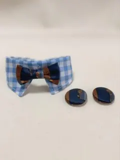 『撮影用』被りなし！蝶ネクタイ付け襟くるみボタンのセット