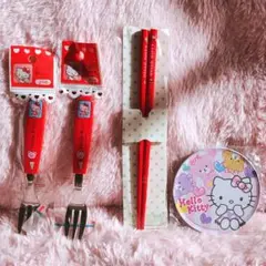 希少レア　ハローキティ　カトラリーセット　フォーク　箸　平成レトロ　サンリオ