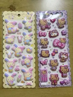 最安値正規品レシート有希少マシュマロシール2枚ハローキティ・ウサハナシールセット