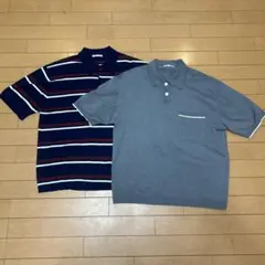 GU ポロシャツ Sサイズ 2点セット 美品 半袖 グレー ボーダーのサムネイル