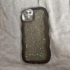 iPhone15plus用ケース 星柄ラメ