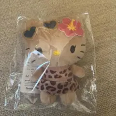 日焼けキティ ヒョウ柄 ぬいぐるみキーホルダー