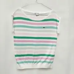LACOSTE ノースリーブ ボーダー柄 サマーニット 38 Mのサムネイル