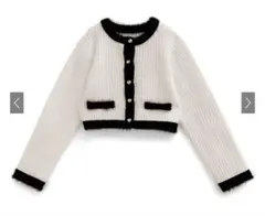 配色ショート丈ニットカーディガン an1651