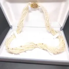 8連✨本真珠 ケシパールネックレス＆ブレスレット 約61cm シルバー刻印 