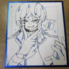 あ*あ様 創作 手描きイラスト オリジナルキャラクター ミニ色紙 原画