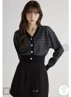 バンピーチェックKnitCD TOP BLK