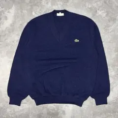 LACOSTE ラコステ ニット セーター ネイビー Vネック　ヴィンテージのサムネイル