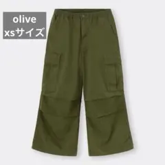 【新品未使用】GU スーパーワイドカーゴパンツ XS カーキ