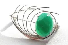 緑石☆ビンテージブローチ