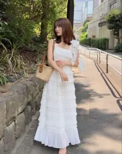snidel ショルダーリボンキャミワンピース ドット柄 25SS - メルカリ