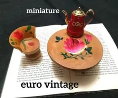 ユーロヴィンテージ ミニチュア家具 ミニチュアテーブル 木製 ドールハウス