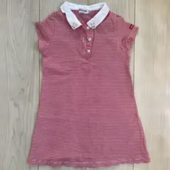 MIKI HOUSE 赤と白ストライプ ワンピース 100