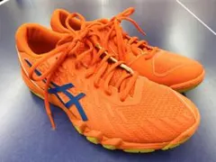 未使用★アシックス　卓球シューズ　25.5cm オレンジカラー★S006
