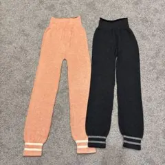 グンゼ　暖かレギンス　オレンジ 黒 M-L 2本セット