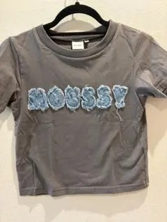 MOUSSY デニムロゴ 半袖Tシャツ グレー