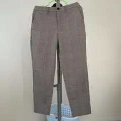 GU シェフパンツ チェック柄 ベージュ みそきん
