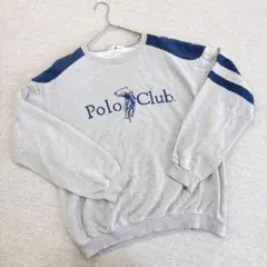 ポロクラブ　ヴィンテージスウェットトレーナー　Lサイズ　グレー日本製　綿100%